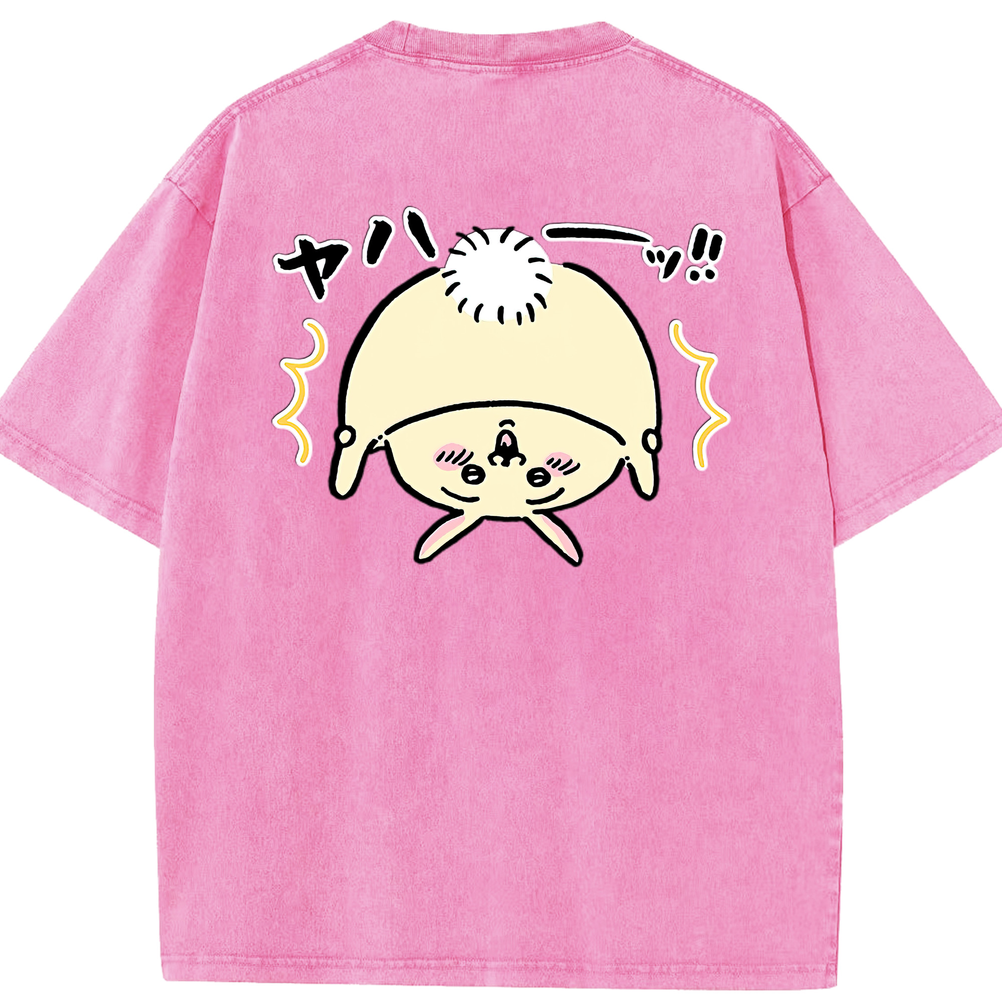 （画像用） ちいかわ うさぎ Chii-kawa usagi 綿100% ヴィンテージ風 半袖Tシャツ（背面プリント）